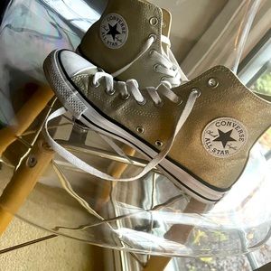 Gold Metallic Converse Shoes